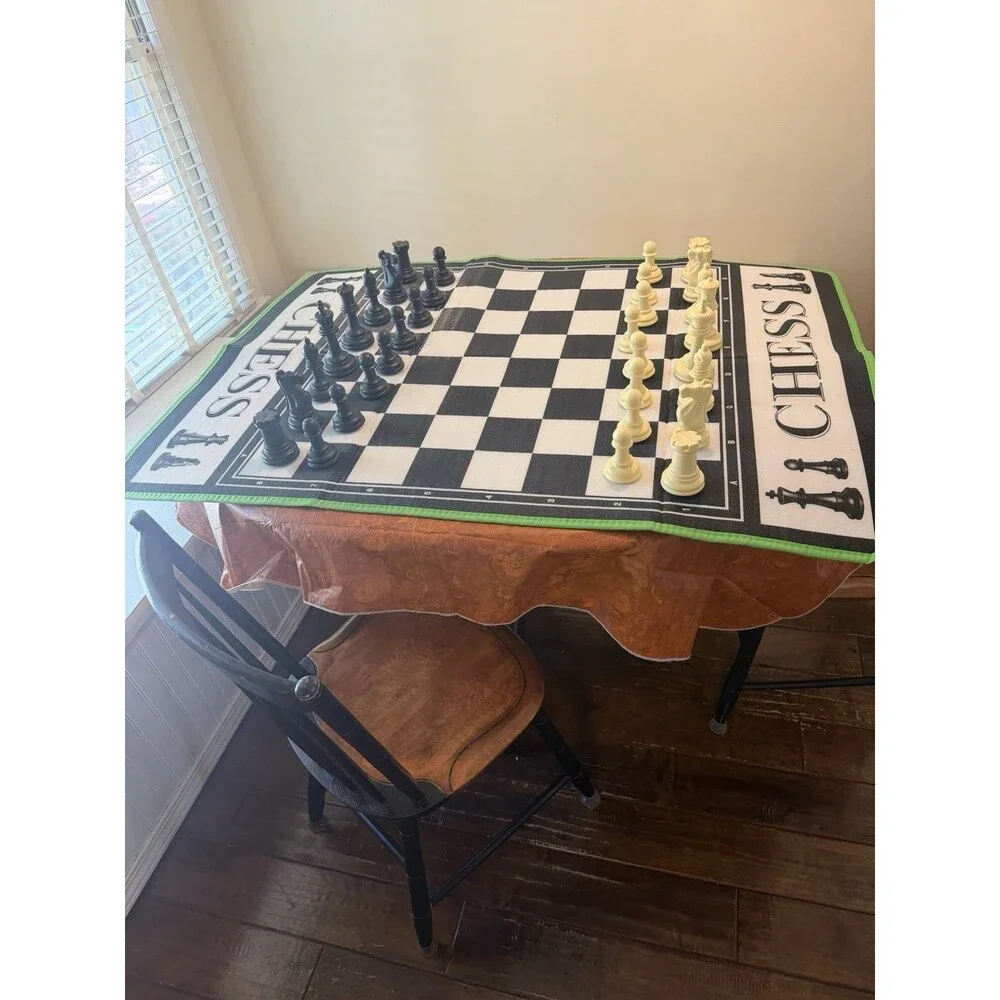 VTG Giant Garden Chess Set with 6” King Mat Board Indoor/Outdoor Complete in Box